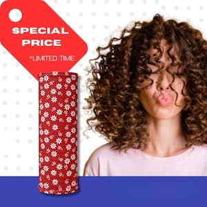 Floral Red Bonnet for Curly Hair - Frizz Free, Curly Girl Method, Sleep Cap, Wavy Hair Protector, Day and Night Use