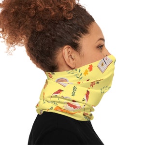 Yellow Sleep cap bonnet/ Curly hair sleep cap/ Curly hair accessories/Headband hair of Coozy print/ Autumn print sleep cap for curly hair