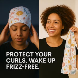 Curly hair protector while sleep/ Buff for curly hair/Curly hair accessories  /Bonnet/Sleep cap /Curly hair aesthetic Headband/Frizz avoid