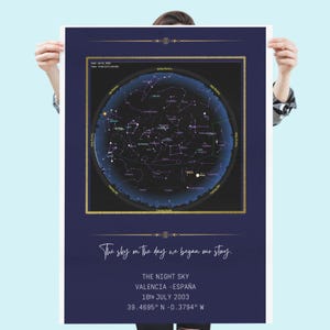 Custom Night Sky Map Print | Celebrate Special Moments with Stars & Constellations | Unique Keepsake Gift. Valentine's day gift idea.