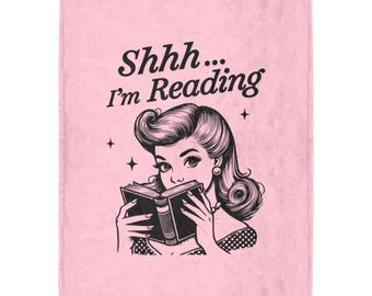 Reading Blanket, Special Gift for Book Lovers, Pink Home Decor, Coquette Style for Fall and Winter, Gift for a Friend