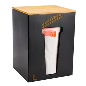Bamboo Trash Bag Dispenser with Lid: Kitchen Organization