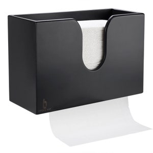 Cozee Bay Paper Towel Dispenser with Lid for Home and Commercial (Black)