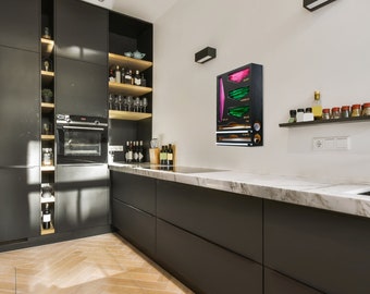 Bamboo Food Bag Organizer With Wrap Dispenser (12