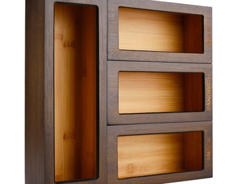 Bamboo Food Bag Organizer: Kitchen Drawer Baggie Storage (4 Piece Set)