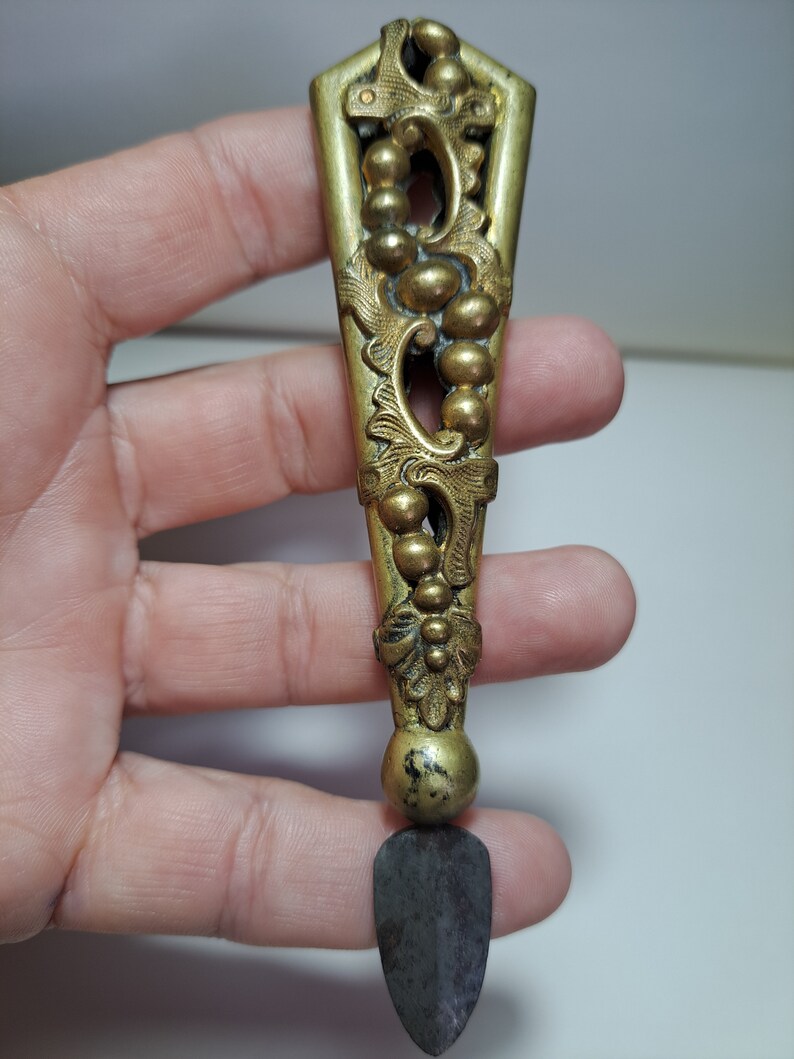 Antique 1800s Art Nouveau Knife in Bronze Sharp Object for Working