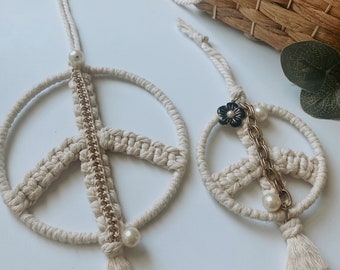 Macrame Peace Sign