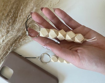 Wood Bead Phone Charm