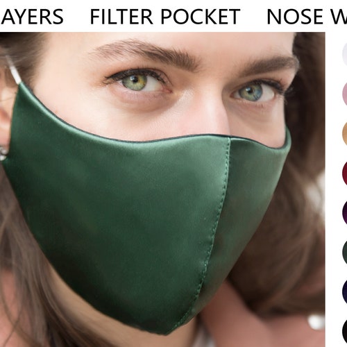 Face Mask Uk Men With Filter Pocket & Nose Wire Face Covering Etsy UK