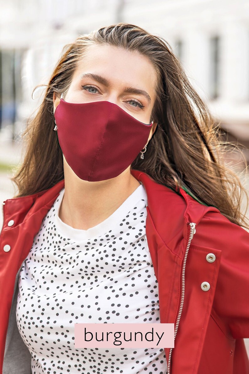 Silk Face Mask With Nose Wire Green Satin Mask With Etsy UK