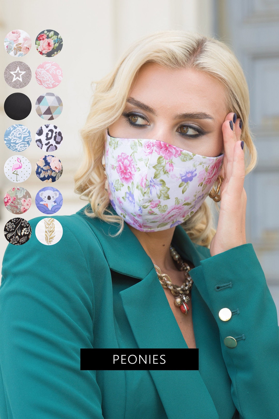 Ladies Face Mask Washable, Floral Mask Womes Breathable Face Covering