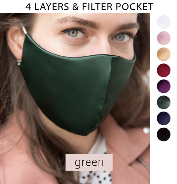 Silk Mask Made in USA Silk Face Mask Satin Mask Washable Etsy