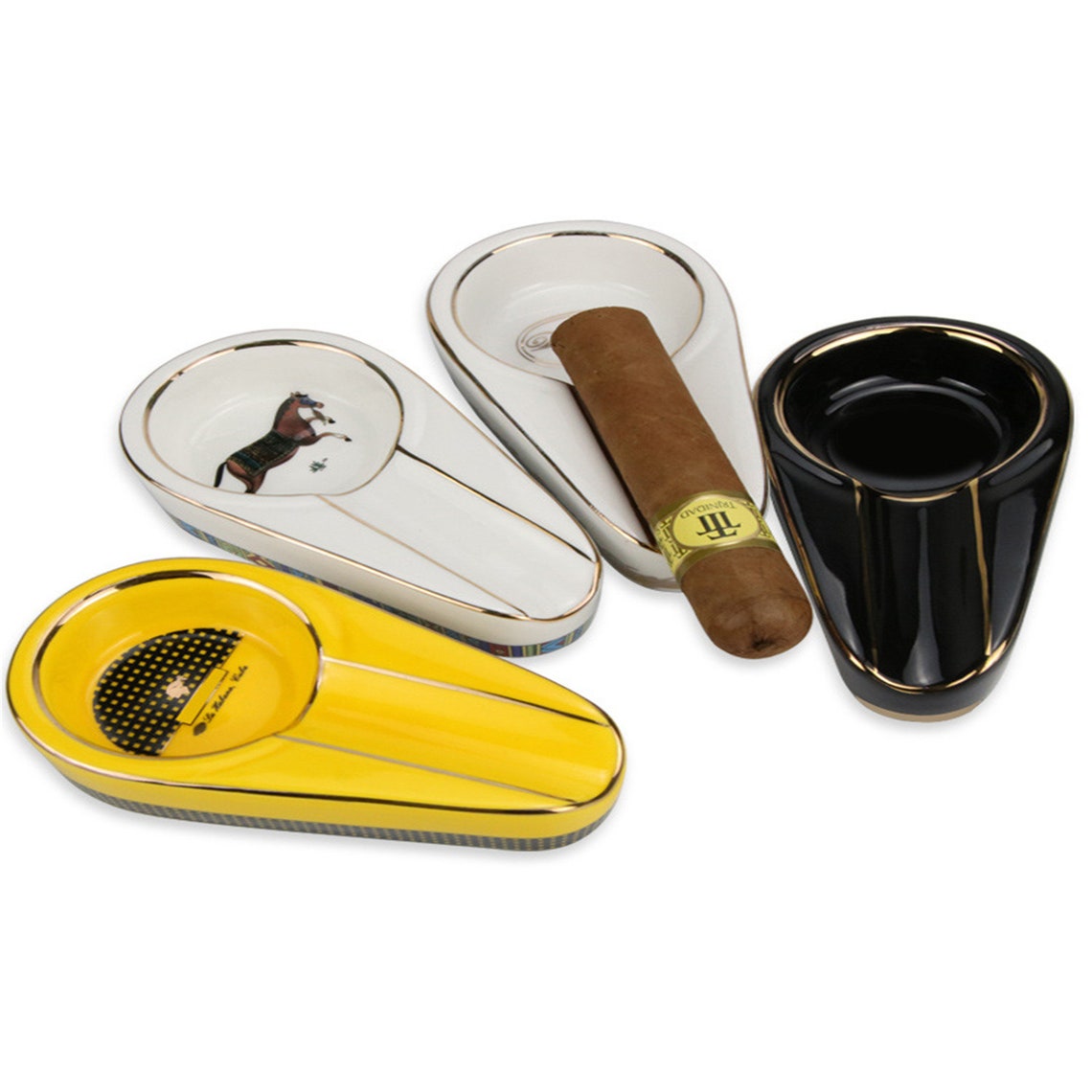Cigar Ashtray Ceramic Painted Classic Mini Portable Household Etsy