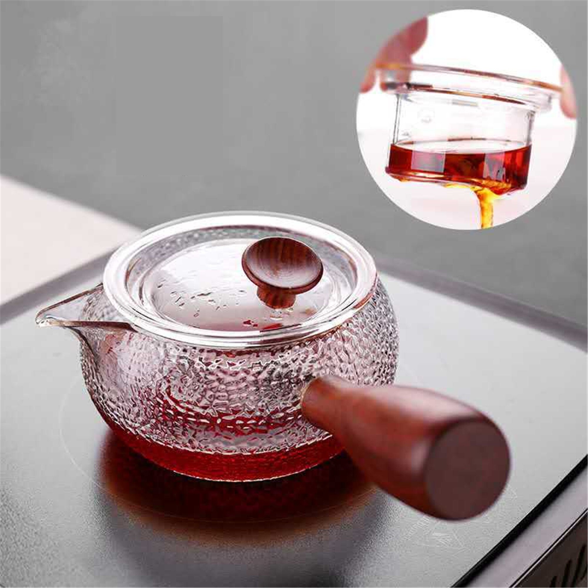 Side handle teapot flower teapot with liner tea separation Etsy