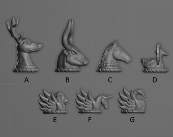 Highlands miniatures bits - Elm crests | 28mm 32mm | medieval OathMark 9th age WFB Saga age of magic