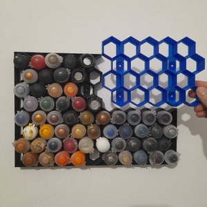 Hex wall paint holder/ storage Compatible with 32mm paints (like GW Citadel Paints and others)