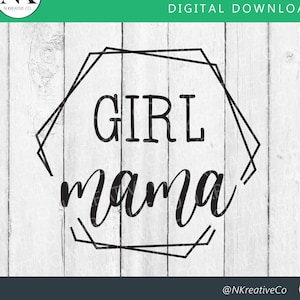 Fille maman SVG | Maman SVG | Cadre hexagonal de maman SVG | t-shirt maman | Citations et dictons de maman | Fichier de coupe Cricut pour la fête des mères | Fichier de coupe Mama Cricut