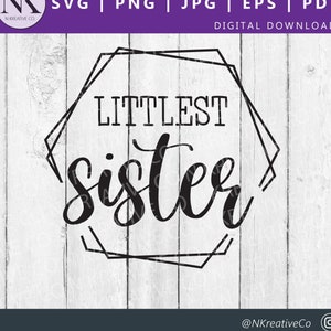 Sorellina in formato SVG / Sorellina in formato SVG / Maglietta per sorellina in formato SVG / Annuncio nascita sorellina / File di taglio Cricut per sorellina