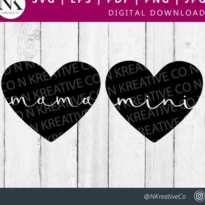 Mama and Mini SVG / Mommy and Me SVG / Maglietta mamma e figlia SVG / Maglietta mamma / File di taglio Cricut per la festa della mamma / File di taglio Cricut per mamma e mini