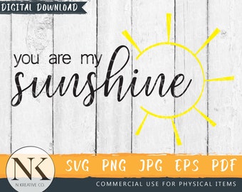 You Are My Sunshine SVG | Sunshine SVG | Summer SVG | Sun svg | Summer Tee | Nursery Art |  Cricut Cut File | You Are My Sunshine
