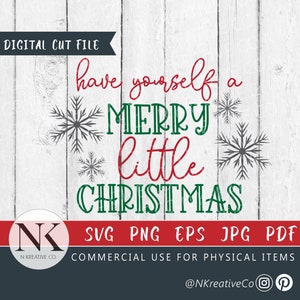 Have Yourself A Merry Little Christmas SVG| Christmas SVG| Christmas Wood Sign SVG| Christmas Quotes | Christmas Decor| Christmas Cricut svg