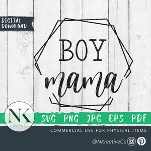 Garçon maman SVG | Maman SVG | Cadre hexagonal de maman SVG | t-shirt maman | Citations et dictons de maman | Fichier de coupe Cricut pour la fête des mères | Fichier de coupe Mama Cricut