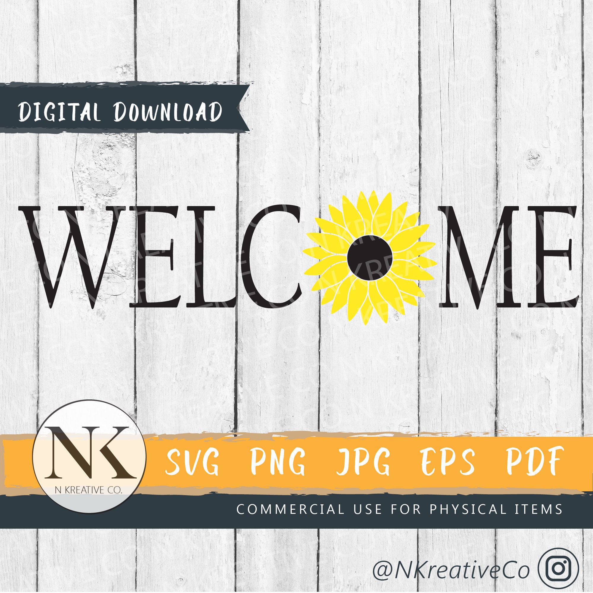 Welcome SVG Sunflower SVG Fall Welcome SVG Summer - Etsy