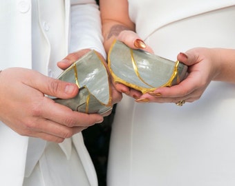 Newlyweds Gift: Japanese Kintsugi Ceremony. Create a Golden Union Keepsake Together! Unique Wedding Gift, Anniversary Gift, Union Ceremony.