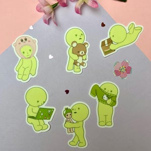 NEW! Smiski Green Guy Waterproof Stickers