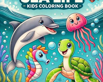 Sea Life Coloring Book - Etsy