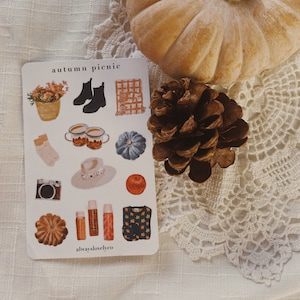 Herbst Picknick Stickerbogen