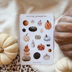 carving pumpkins sticker sheet