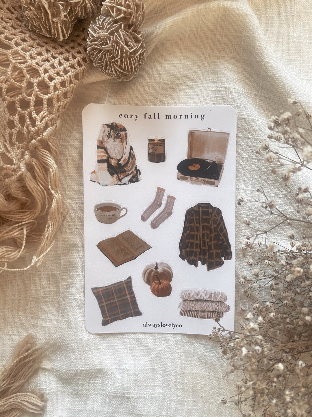 Cozy Fall Morning Sticker Sheet - Etsy