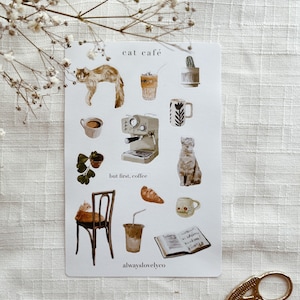 cat café sticker sheet