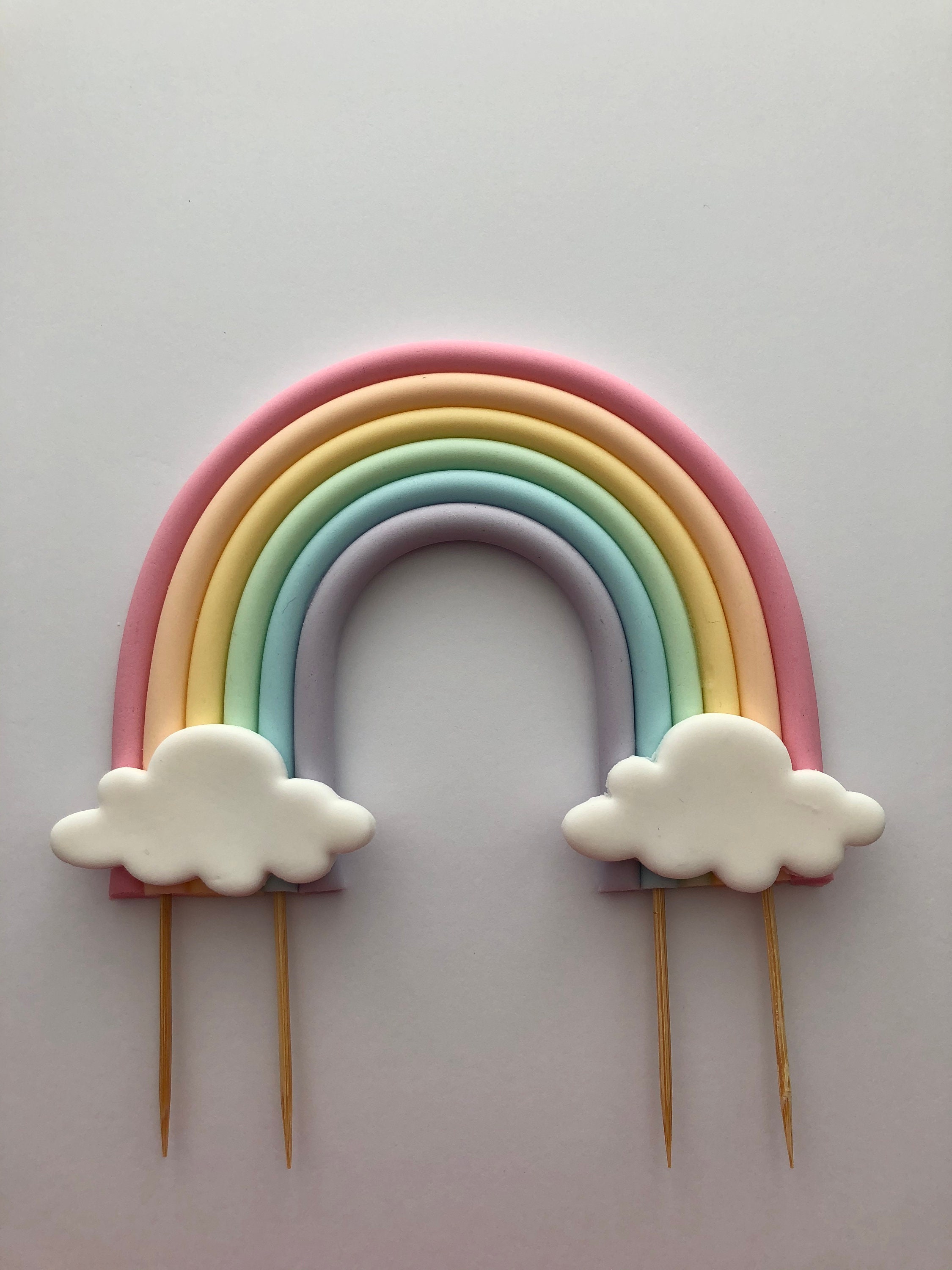 Pastel colour rainbow cake topper Etsy