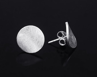 Muttertagsgeschenk für Mama, Minimalistische runde Ohrringe aus Sterlingsilber 925, perfekt für den Büroalltag