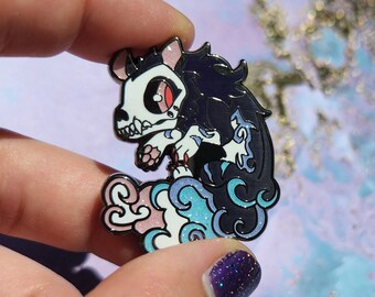 Tgu'jiakewj #37 - Cursed - Water Cryptid - Sea Mink - Glitter - Waves - Riptide - Skull beast - Tick's Super Cool Pin Club