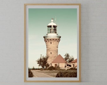 Light house. Cliff. Australia. Sydney. Colour. Printable wall art.