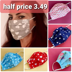 Women&#39;s Face Mask, Breathable Fabric, Washable 100% cotton, Double layer, Free UK Shipping, Sealed pack, Top Quality Bulk quantity available