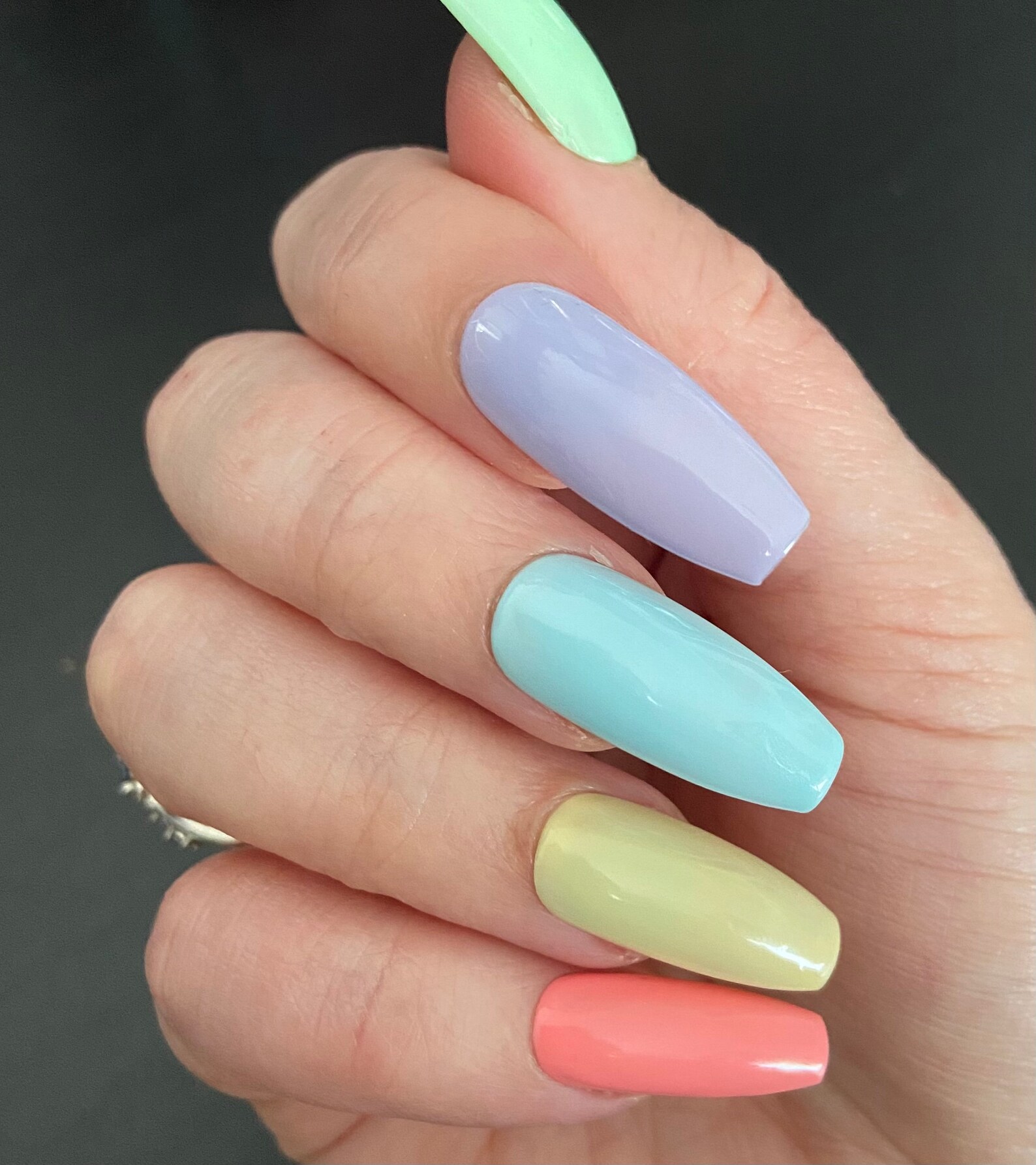 Pastel Multicolour Nails Custom Press on Nails Gel Nails Etsy