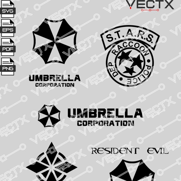 Resident Evil, Umbrella Corporation, svg, eps, pdf, png, Digital Cut File, zombie games, Umbrella logo, Instant Download