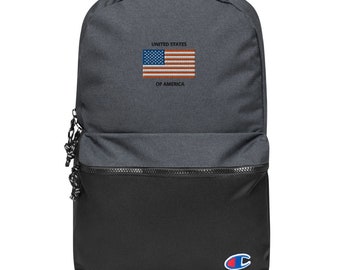 Sac à dos, Champion Backpack Brodé USA flag, Backpack hommes, sac à dos femmes, sac à dos enfants, drapeau américain sac à dos