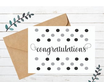Printable Congratulations Card, Graduation,  Printable Graduation Card, Congrats, Wedding