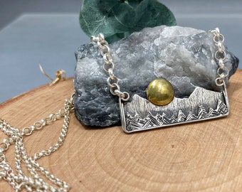 Wild Horizon Necklace in Silver & Brass