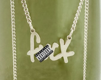 F-Word Graffiti Necklace in Argentium Silver
