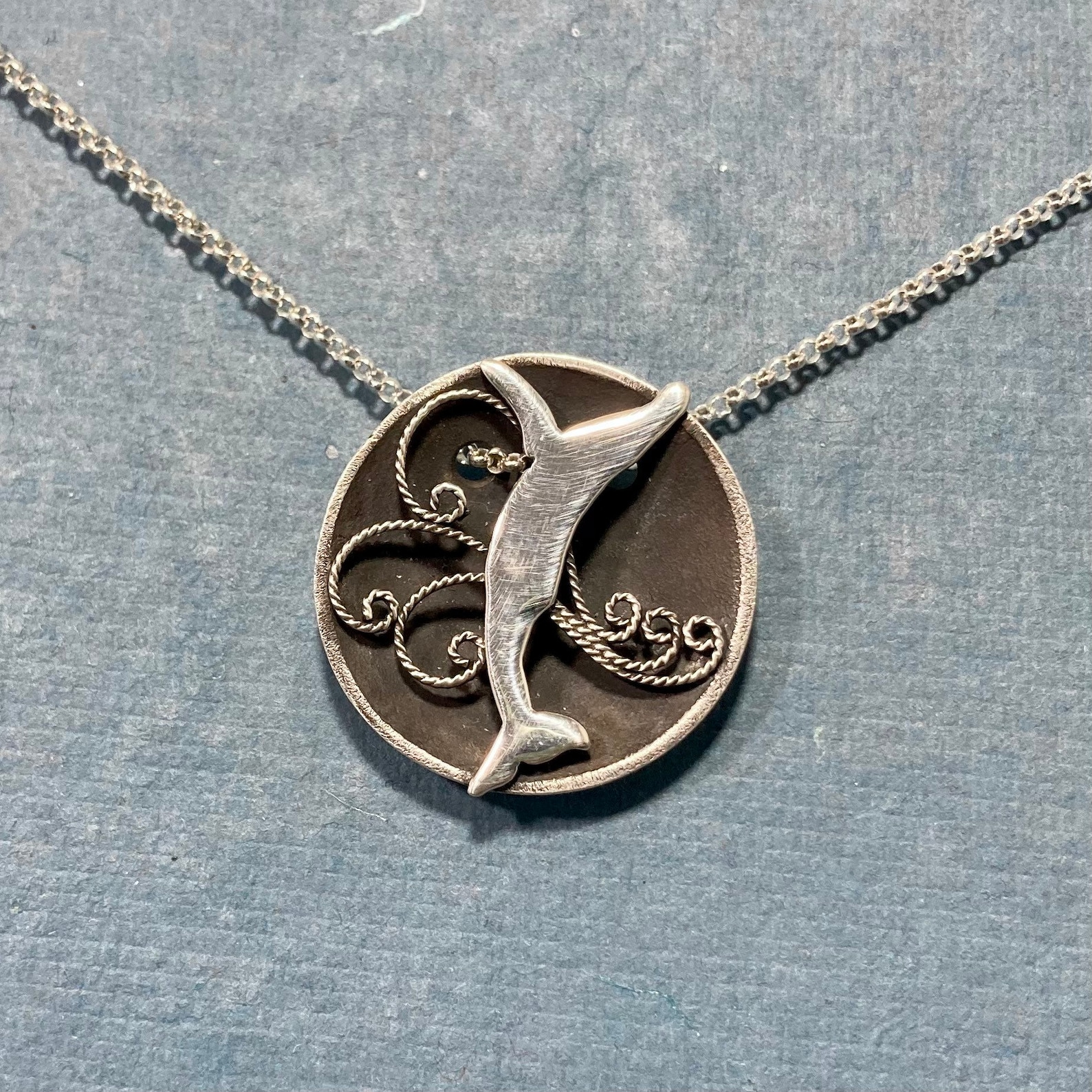 Blue Whale Necklace in Sterling Silver Etsy