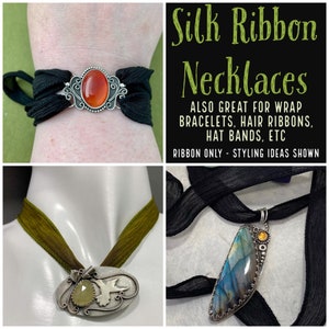 Solid Color Silk Ribbon Necklace - Choice of Colors