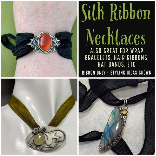 Silk Ribbon Necklace Etsy