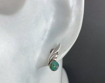 Silver & Turquoise Inlay Post Earrings