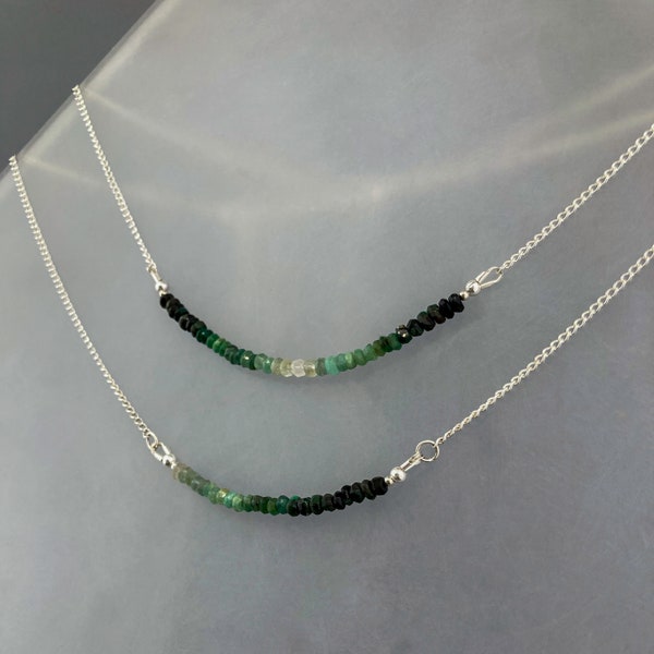 Emerald Ombré Necklace- choose single or double gradient